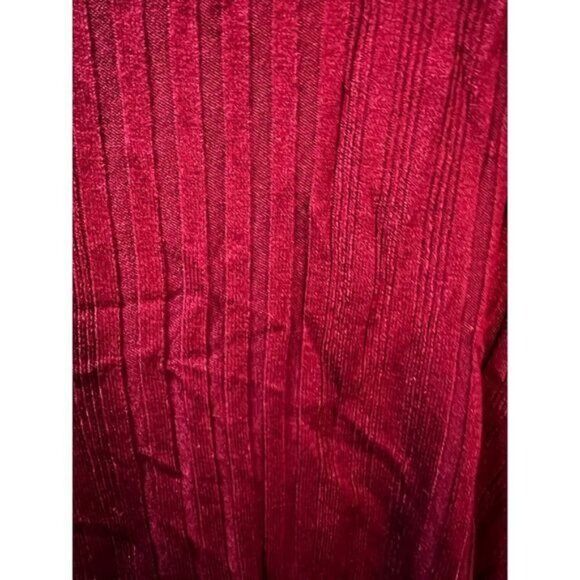 Timing Womens Ribbed Knit‎ Long Sleeve Burgundy Top Size L - Picture 3 of 4
